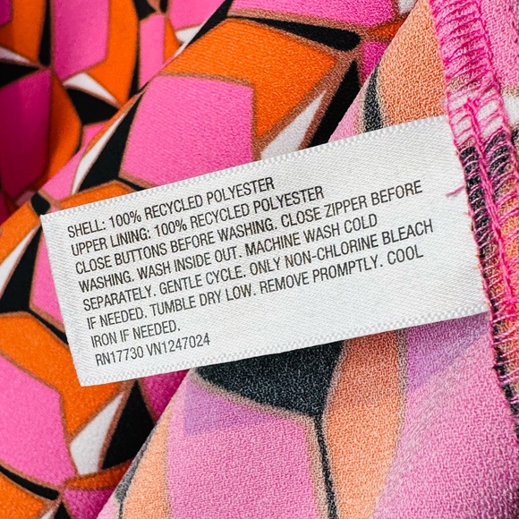 Diane Von Furstenberg Target Modern Geo Pink Print Shift Mini Dress Size 16 - Picture 10 of 12